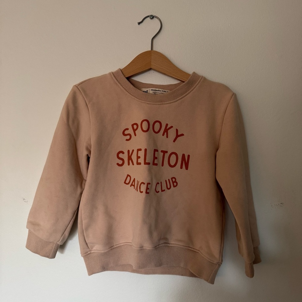 Spooky Skeleton Dance Club Kids Sweatshirt - Beige